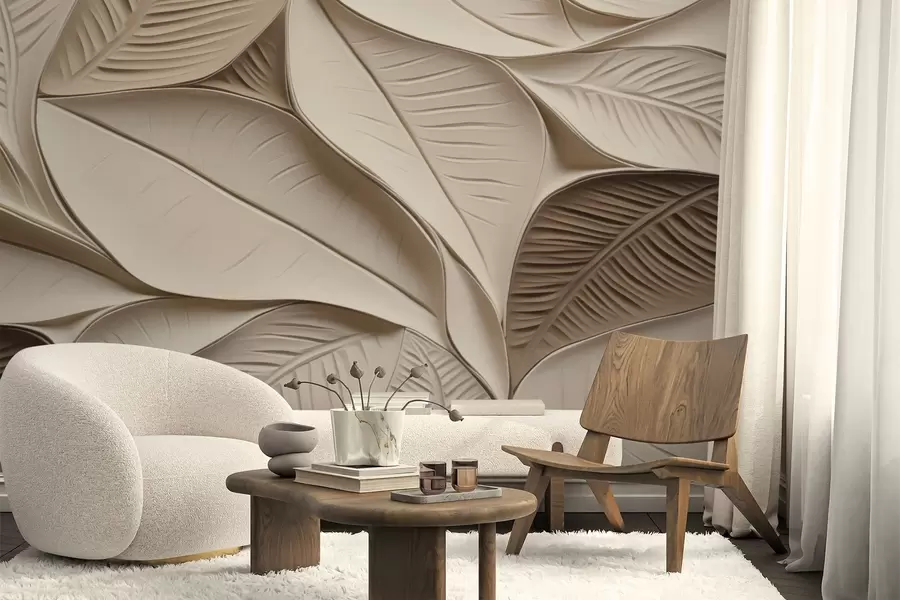 wall murals Abstract leaves with veins w05209