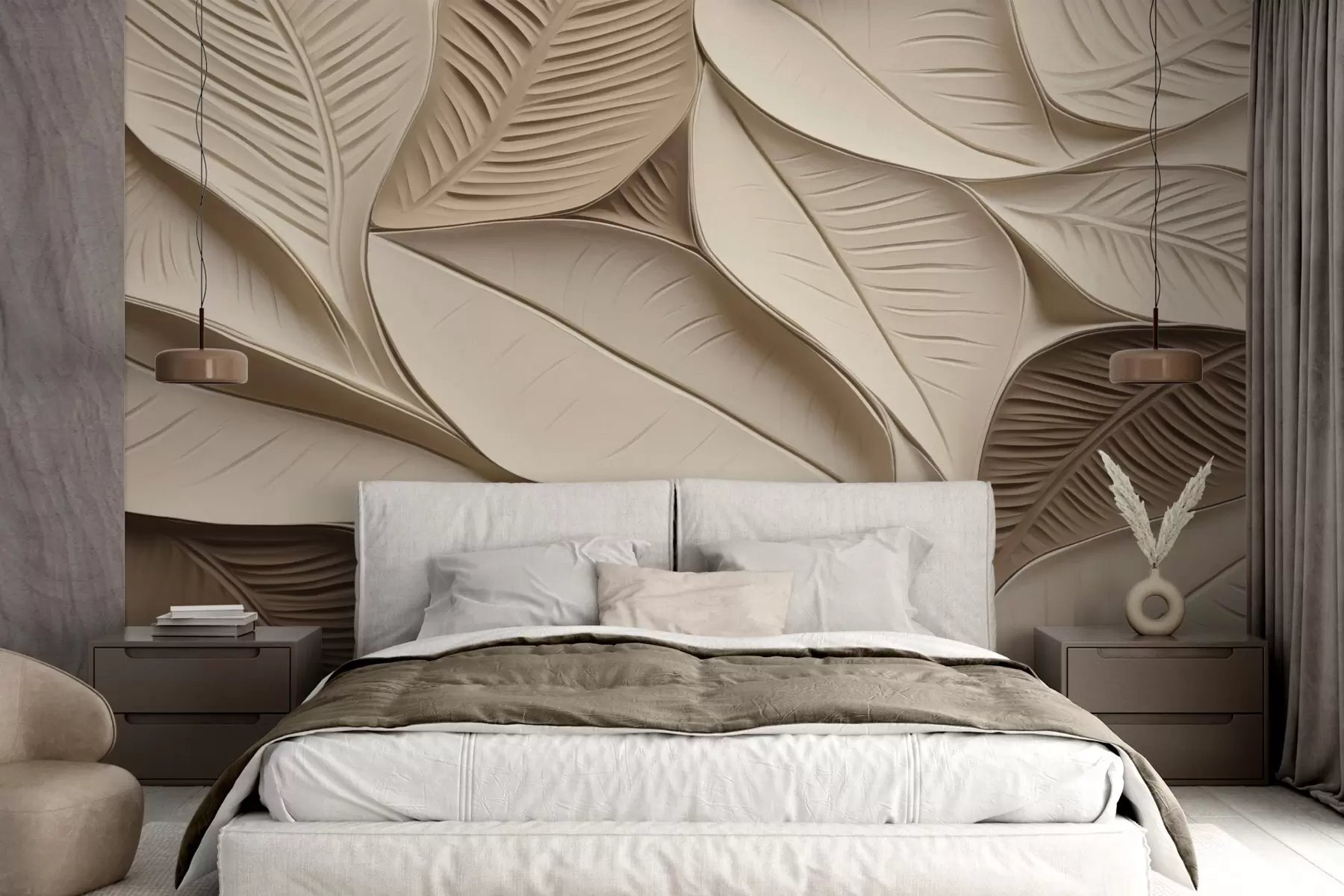 wall murals Abstract leaves with veins w05209