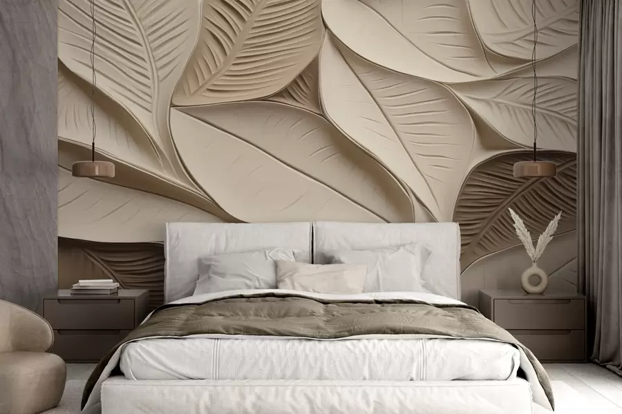 wall murals Abstract leaves with veins w05209