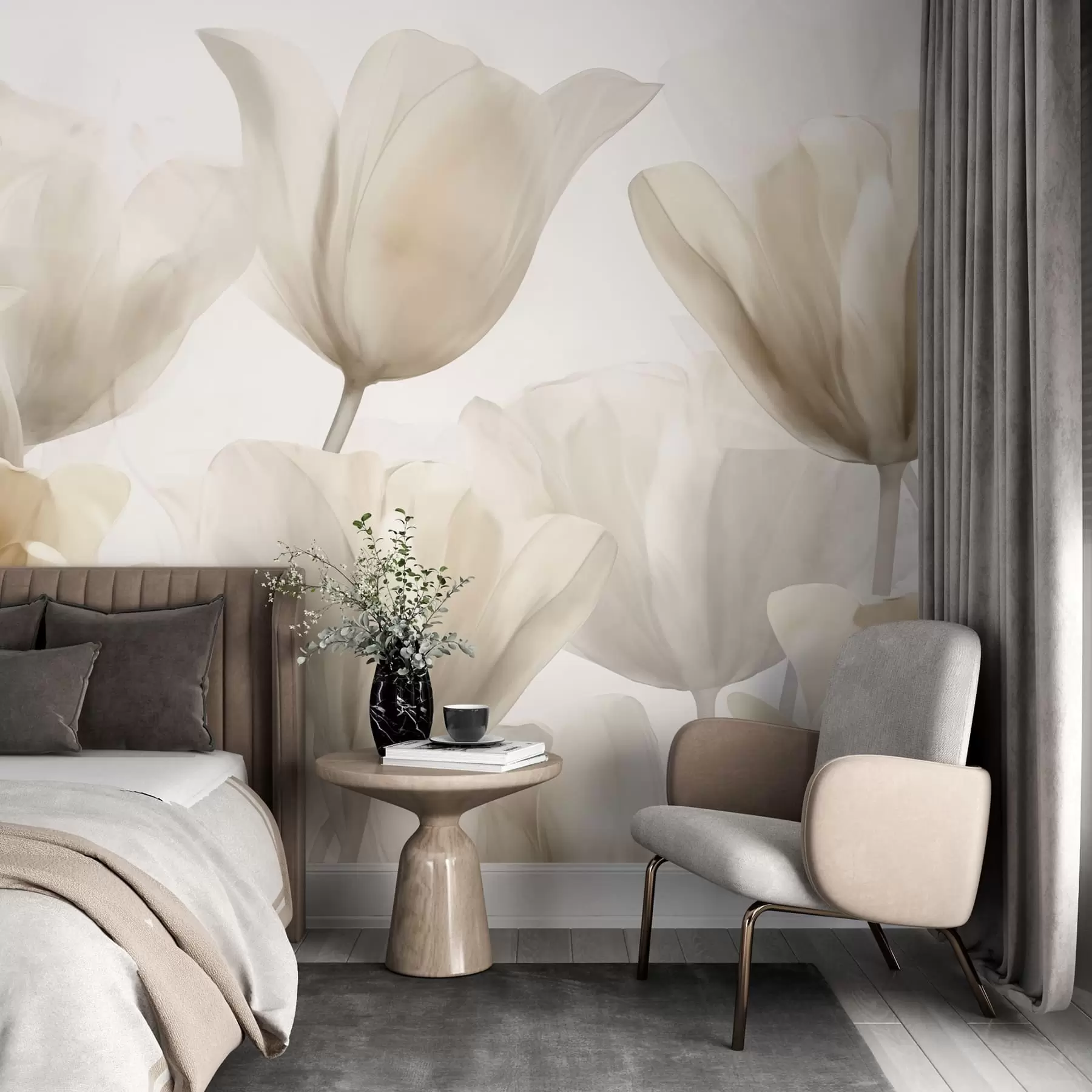 wall murals Delicate tulips w09699