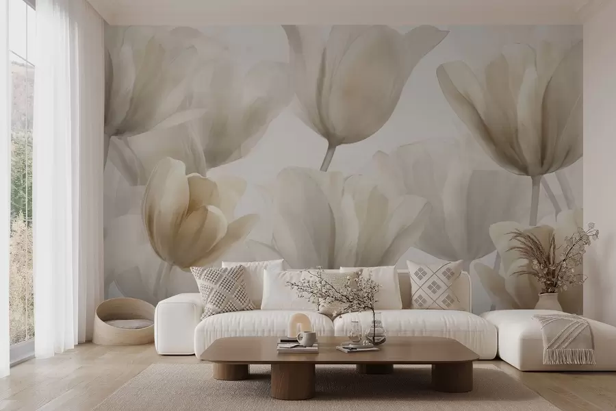 wall murals Delicate tulips w09699