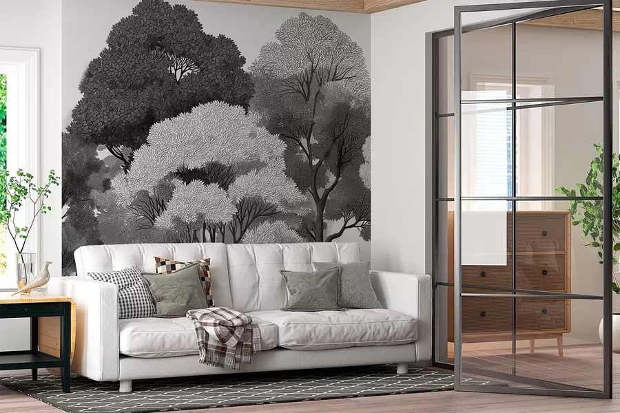 wall murals Deciduous forest w05198v2