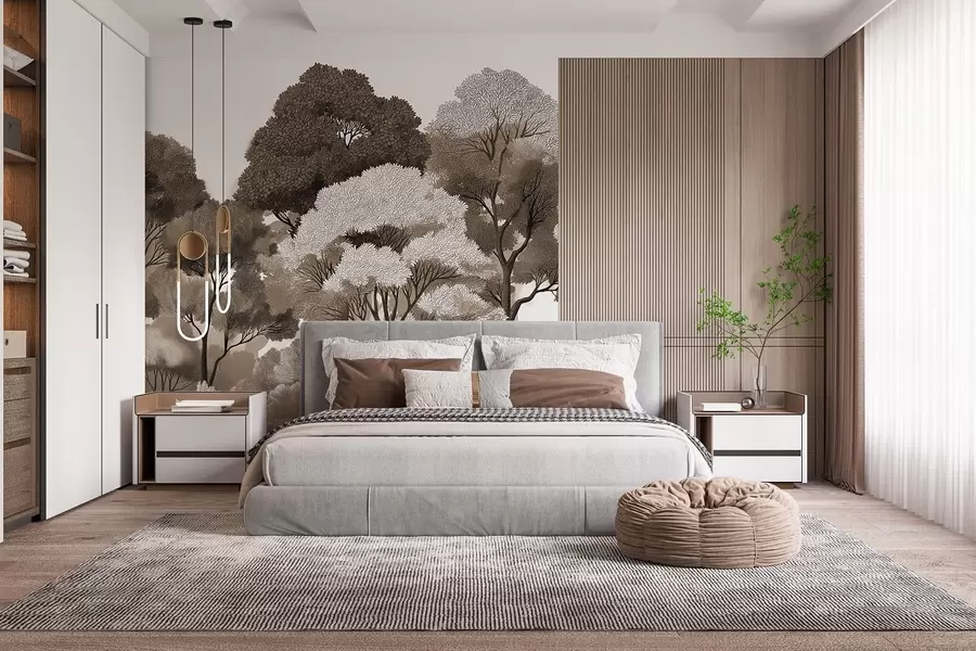wall murals Deciduous forest w05198v3