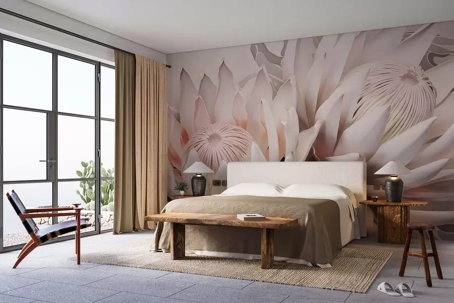 wall murals Enormous flowers, Protea w09692