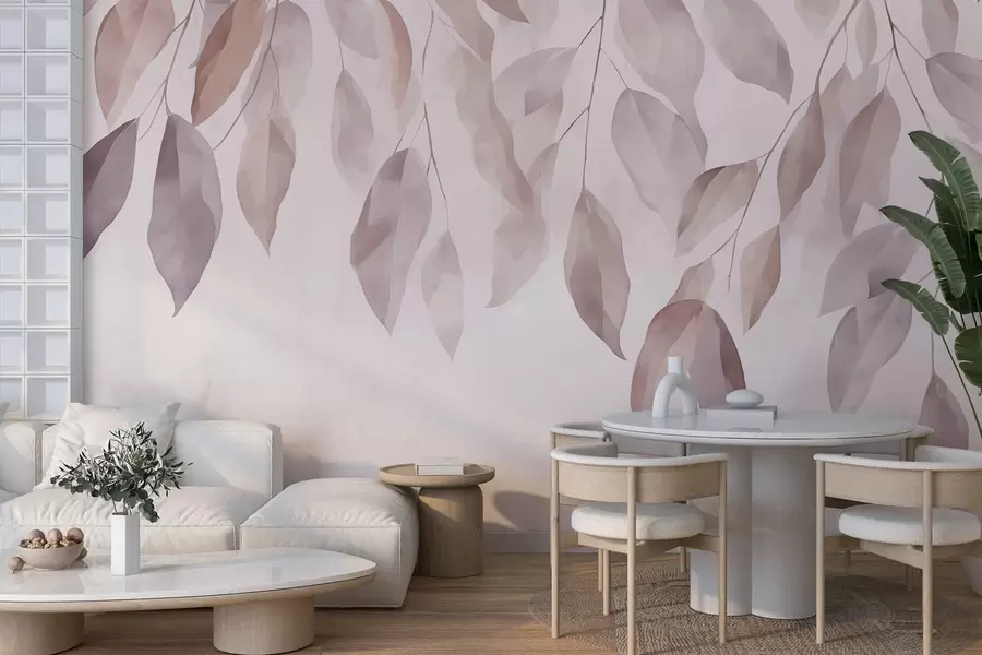 wall murals Hanging leaves w05216v1