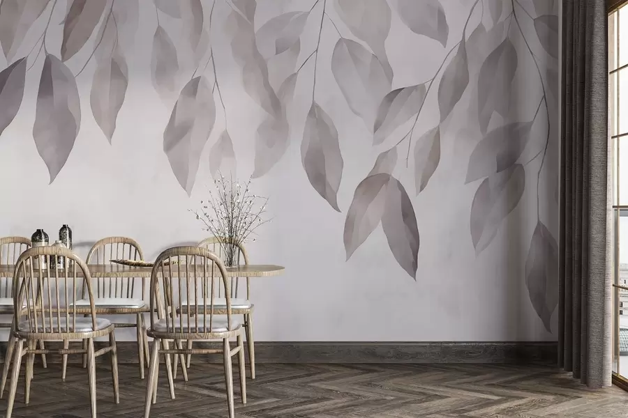 wall murals Hanging leaves w05216