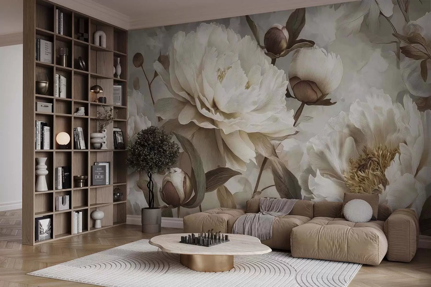 wall murals Large peonies w09689
