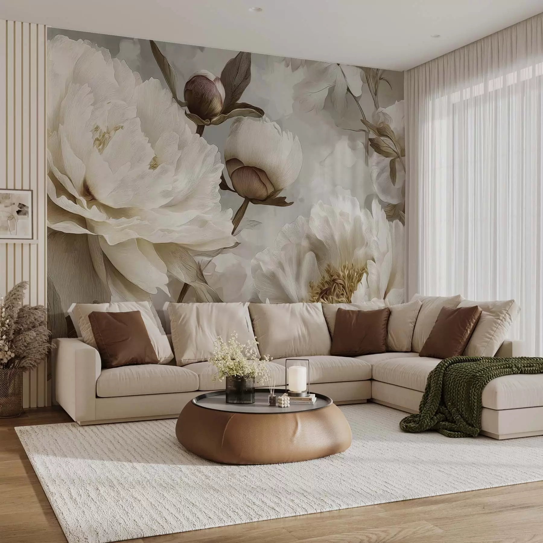 wall murals Large peonies w09689