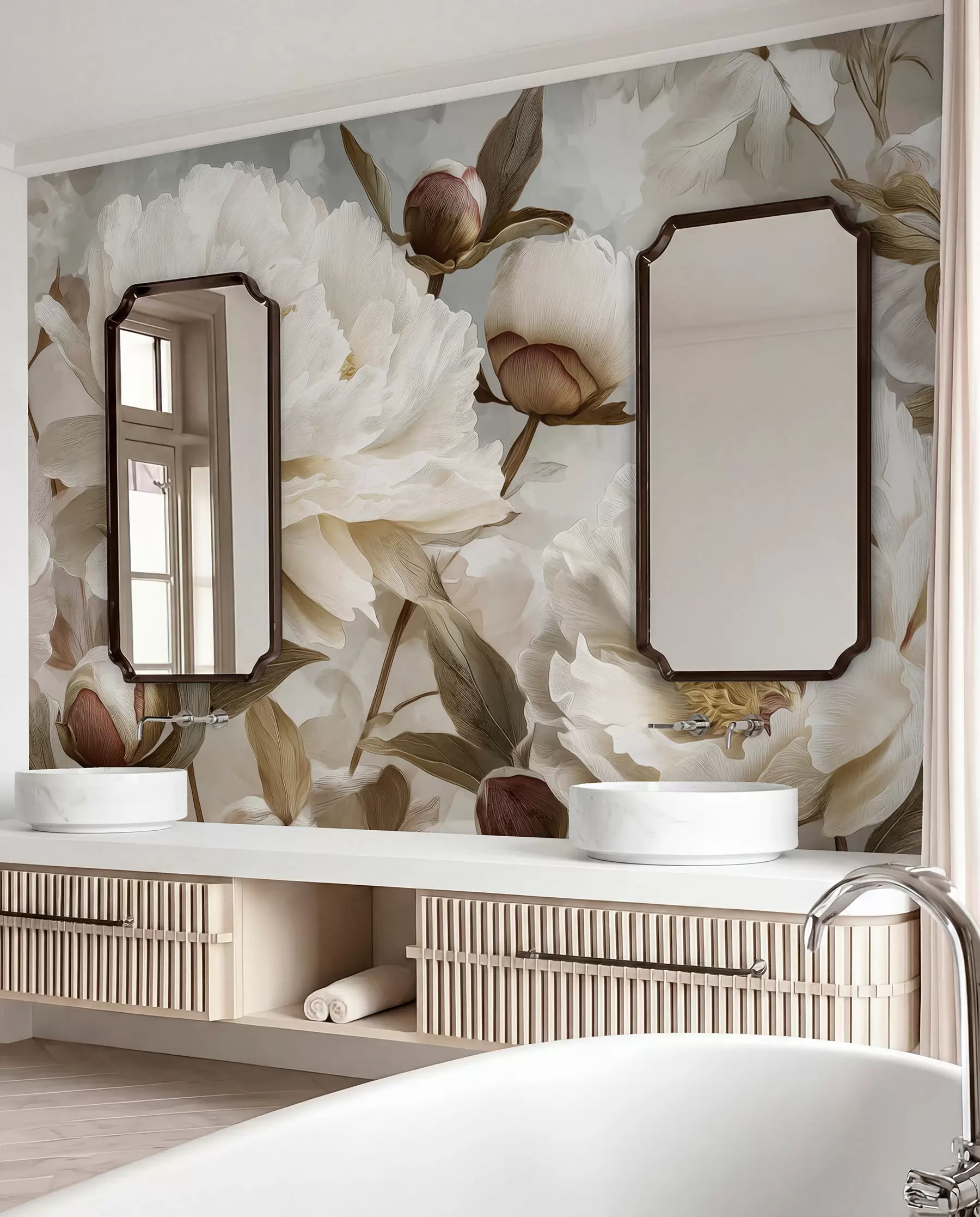 wall murals Large peonies w09689