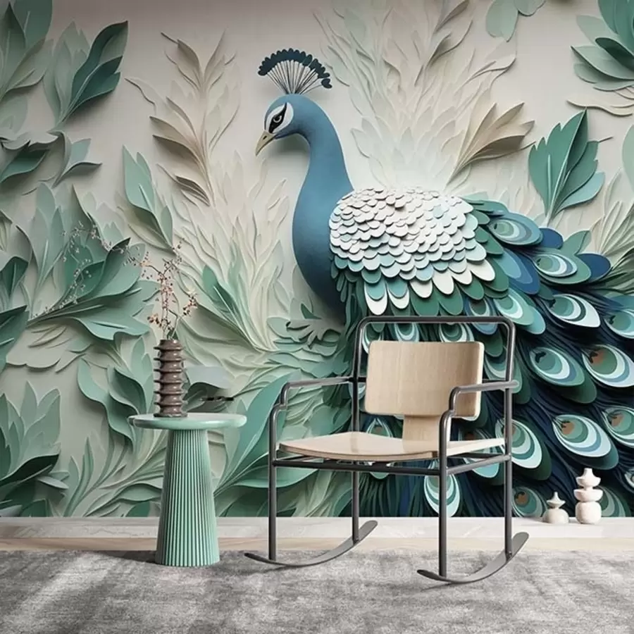 wall murals Large peacock w09695