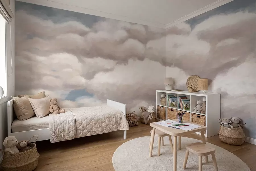 wall murals Soft clouds in blue sky w05143