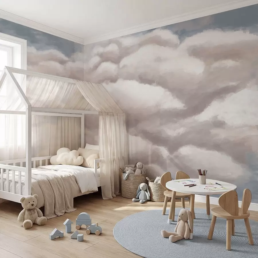 wall murals Soft clouds in blue sky w05143