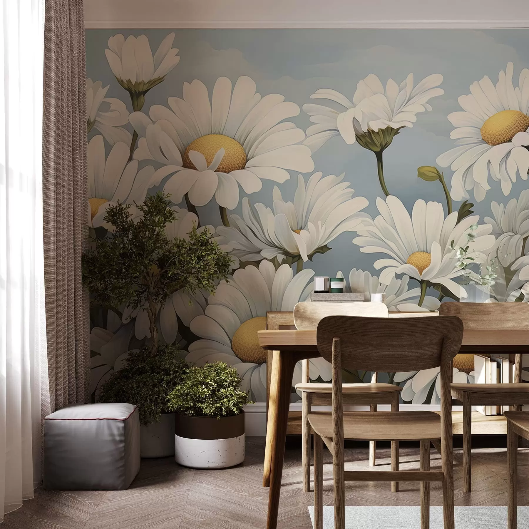 wall murals Lush daisies w05247