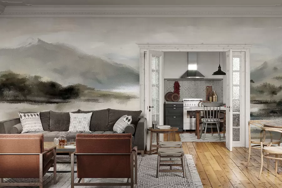 wall murals Painted mountains w05248