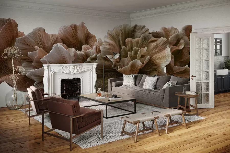 wall murals Luxurious curves of petals w05249v1