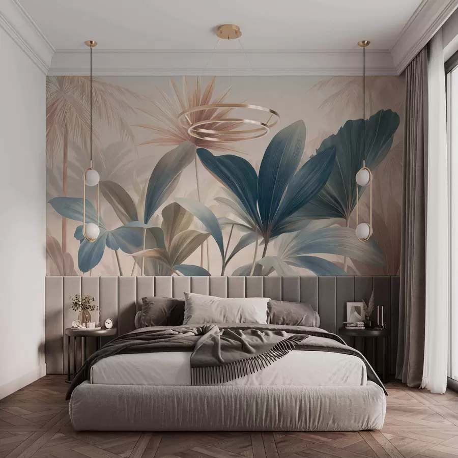 wall murals Intertwining tropical leaves w05251