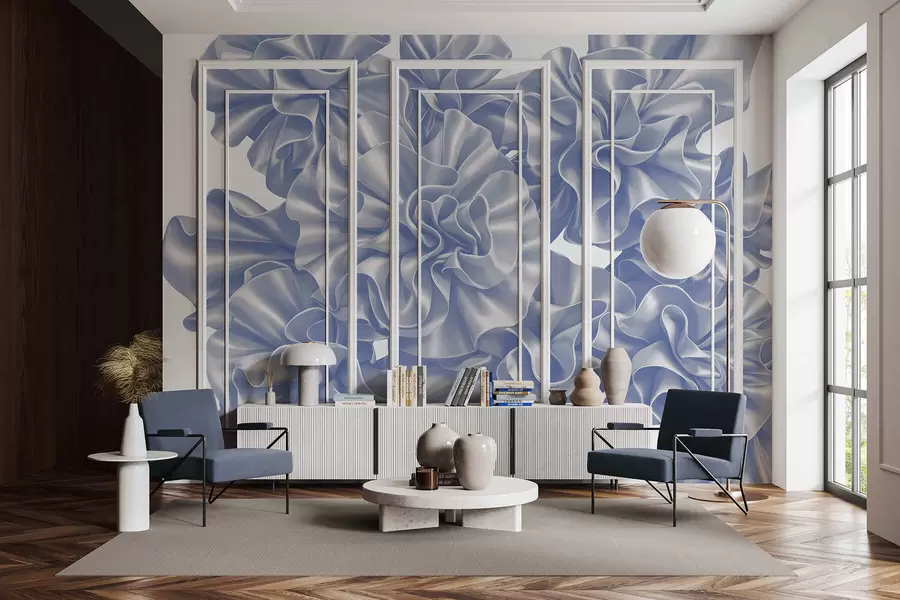 wall murals Imitation of flowers from ribbons w05252v1