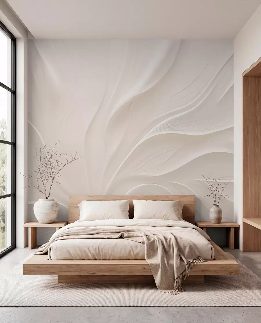 wall murals Delicate translucent leaves on a branch w05267
