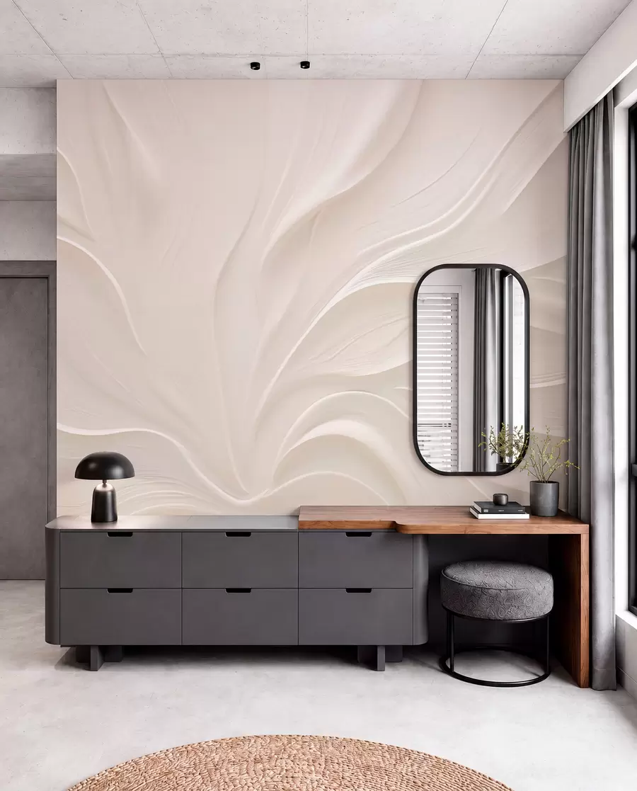wall murals Delicate translucent leaves on a branch w05267