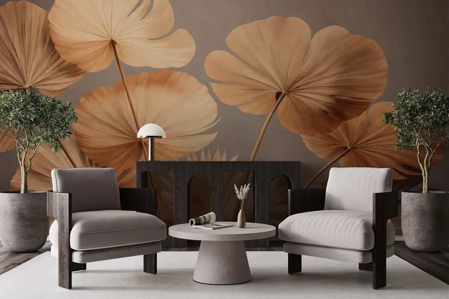 wall murals Large leaves w05276