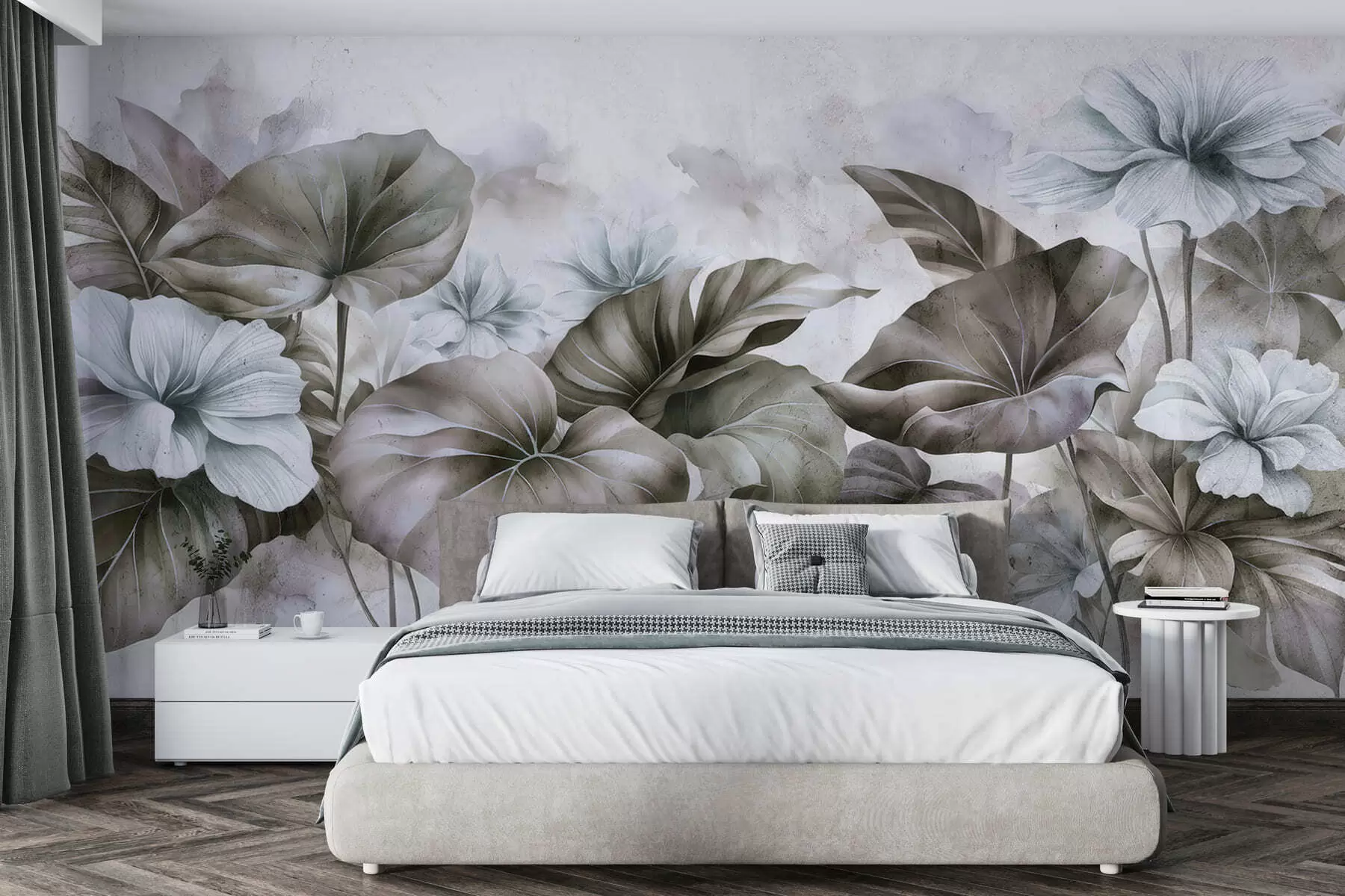wall murals Grunge painted lotus w05282
