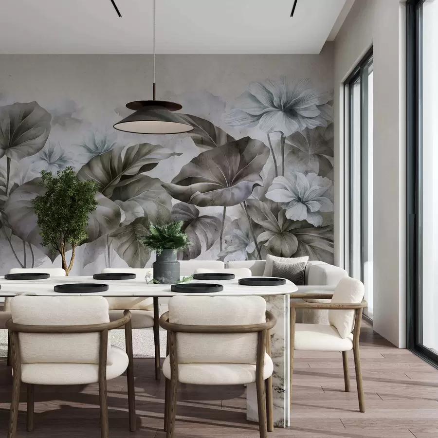 wall murals Grunge painted lotus w05282