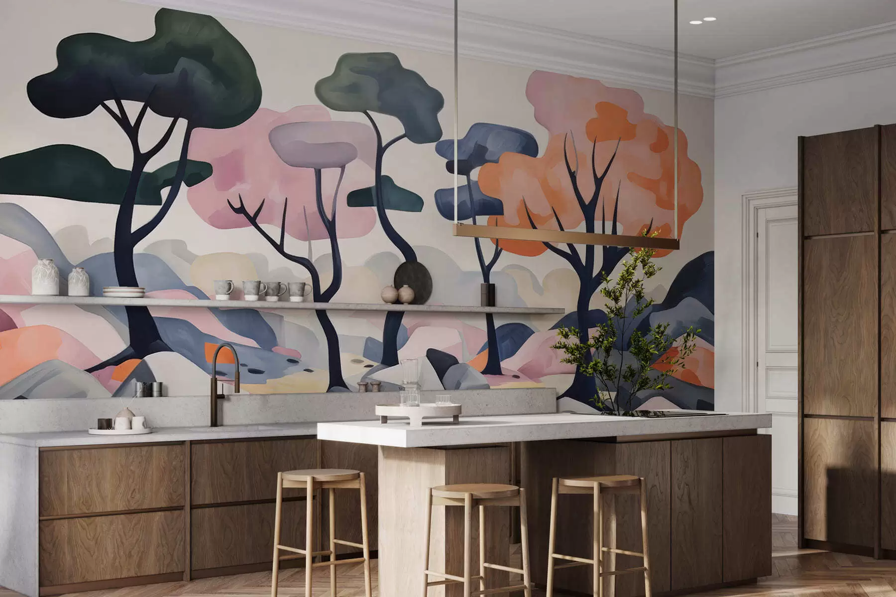 wall murals Fairy trees w05284