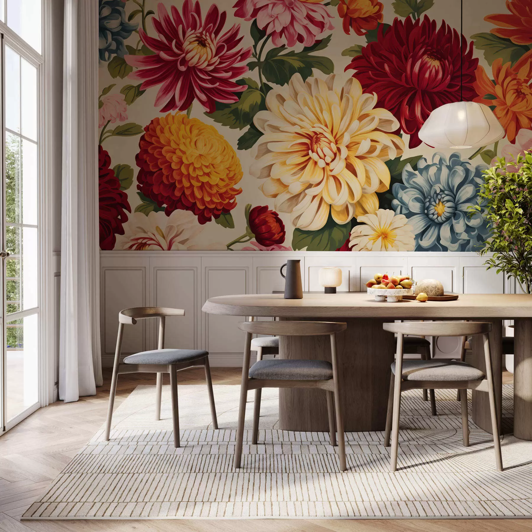 wall murals Dahlias in color waltz w05306