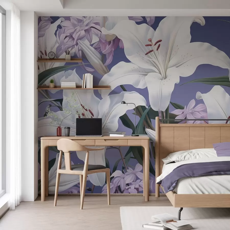 wall murals Lilies at dusk w05310