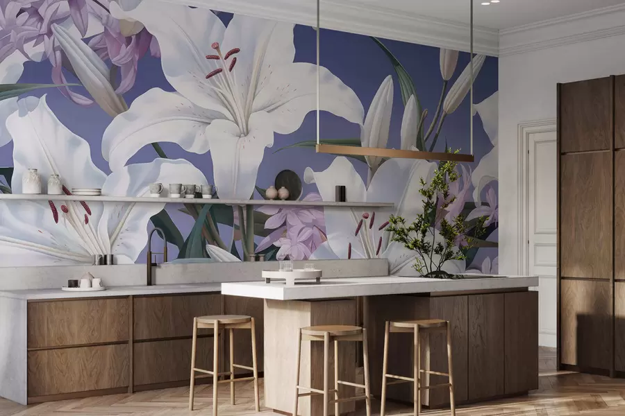 wall murals Lilies at dusk w05310