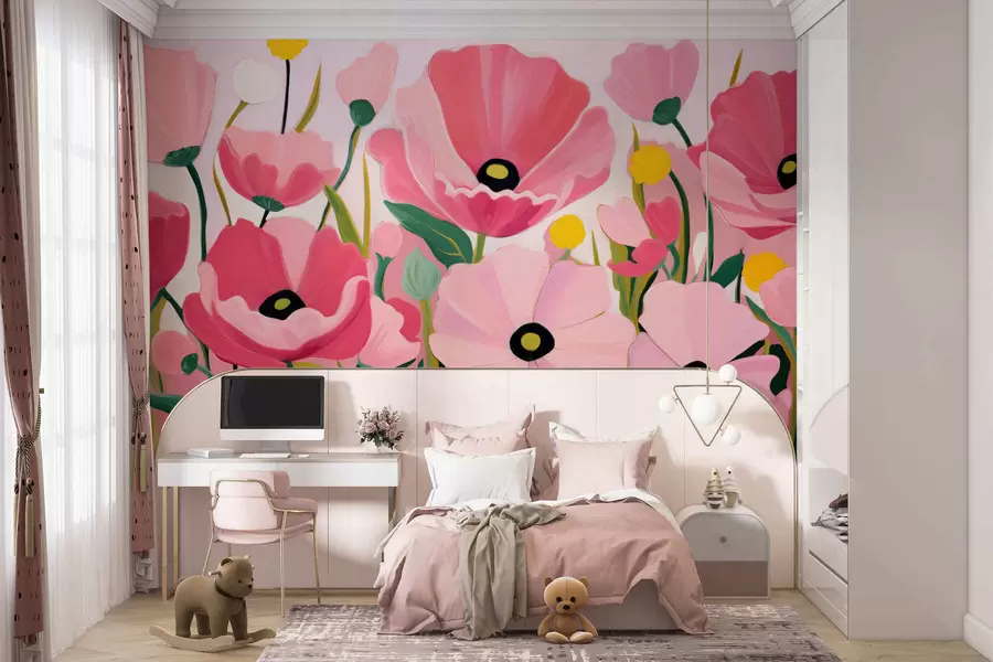 wall murals Succulent poppies w05316