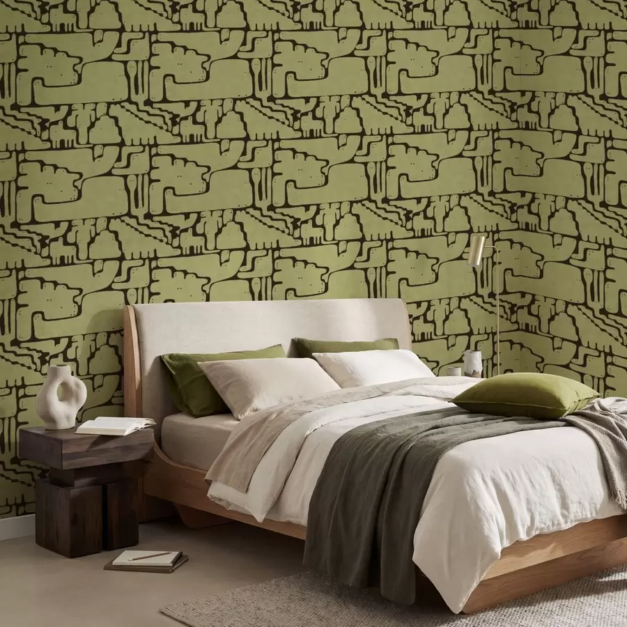 wall murals Abstract pattern with dark lines a01122v1