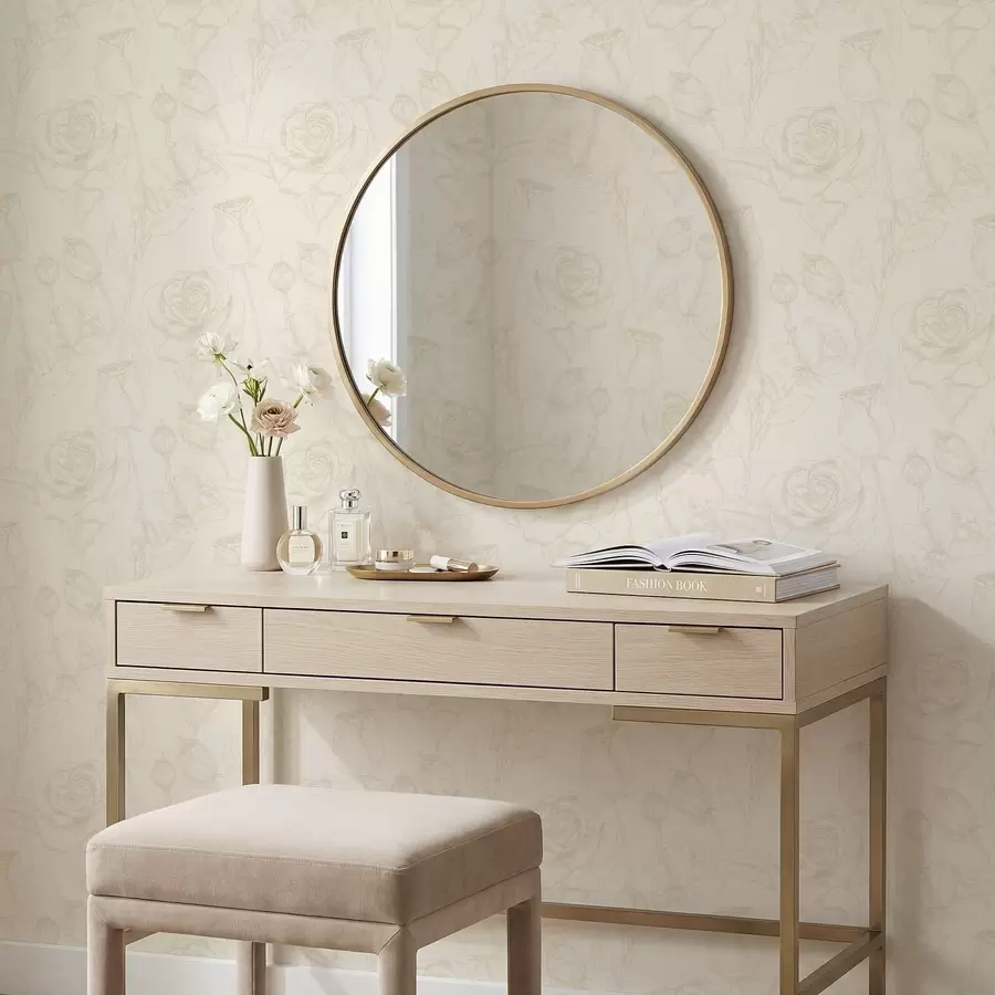 wall murals Light rose pattern on beige background a01124