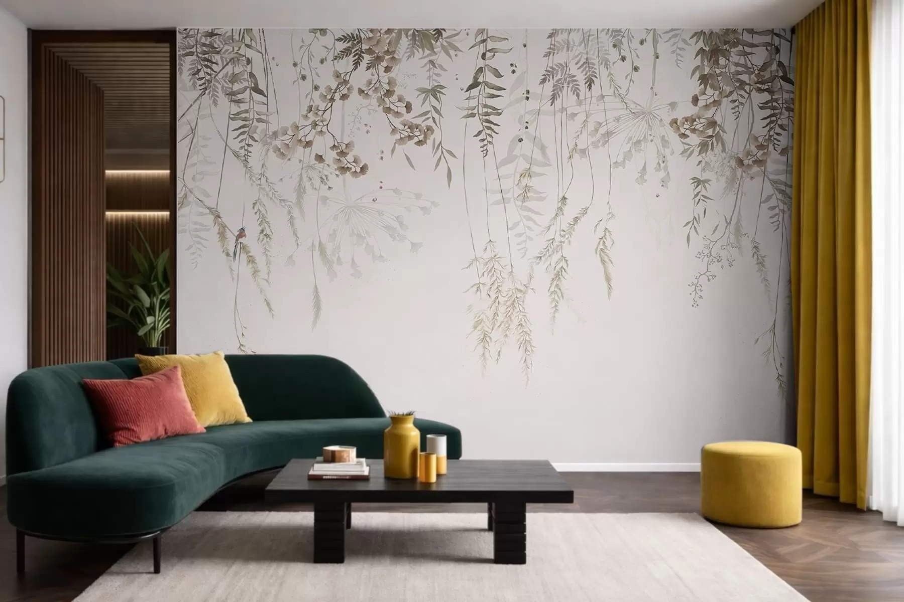 wall murals Hanging wild plants on a light background w05320