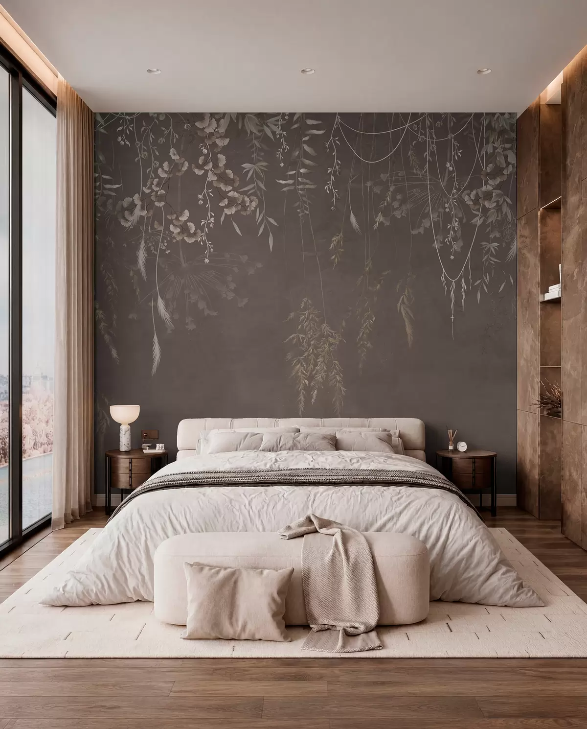 wall murals Hanging plants on a dark background w05320v1