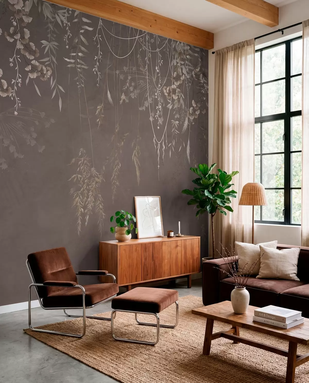 wall murals Hanging plants on a dark background w05320v1