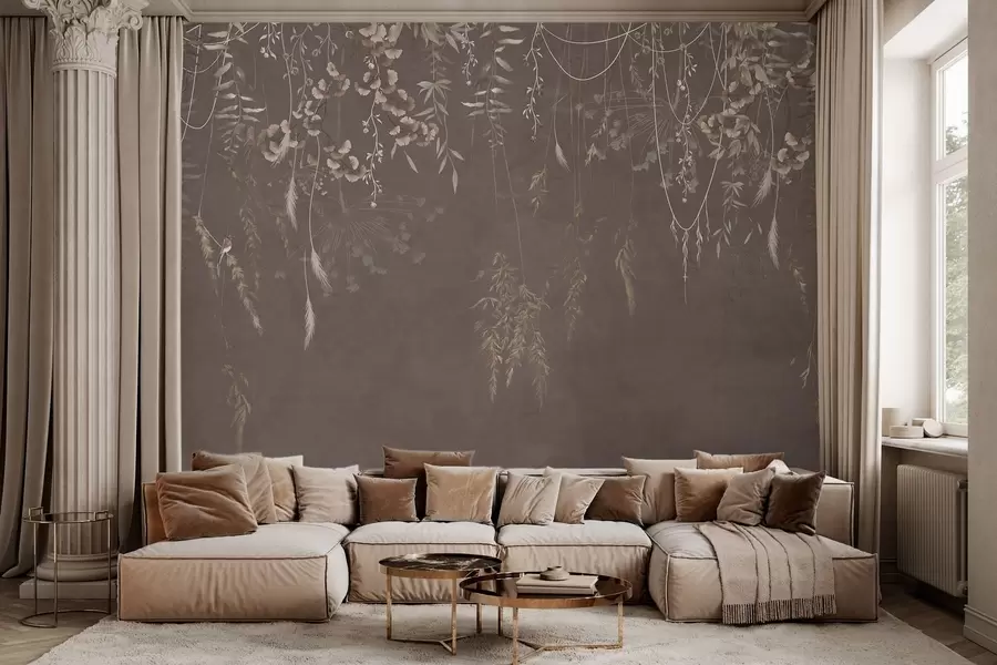 wall murals Hanging plants on a dark background w05320v1