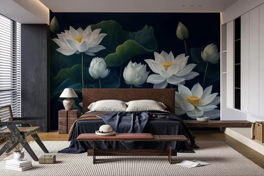wall murals Night lotuses w05307