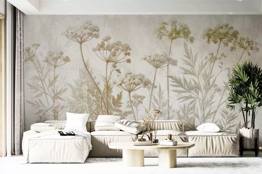 wall murals Intertwined everlasting flowers w05369