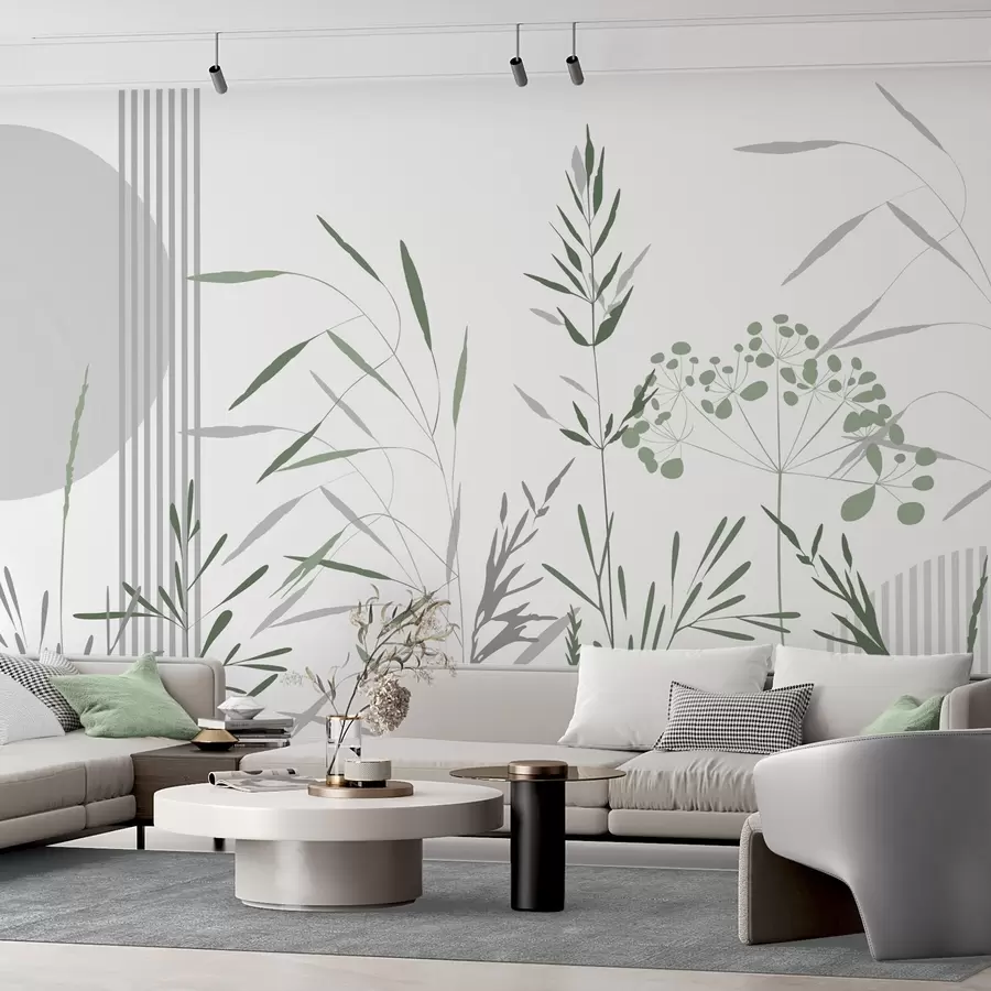 wall murals Abstract silhouettes of vegetation w05375