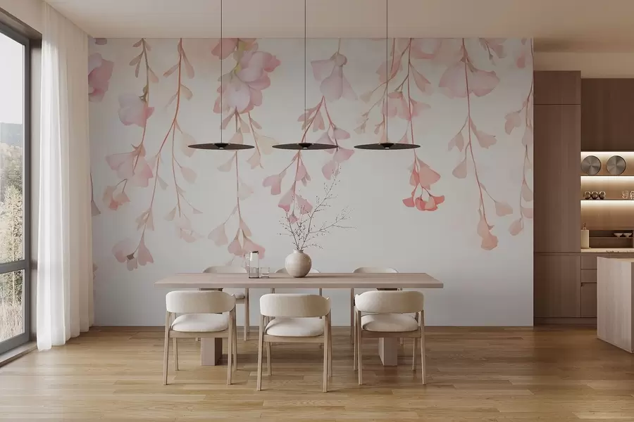 wall murals Delicate Hanging Flowers w05345