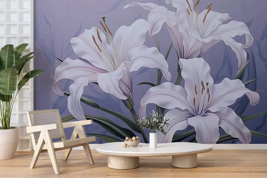 wall murals Blooming Lily Flowers w05331