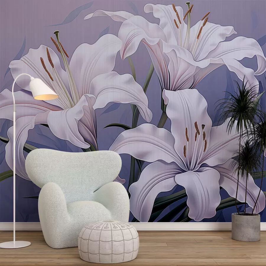 wall murals Blooming Lily Flowers w05331