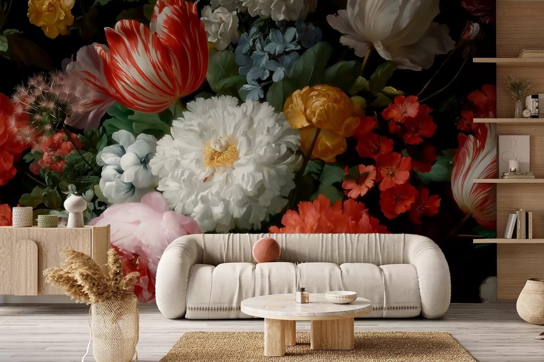 wall murals Luxurious floral composition of a spring garden w09676