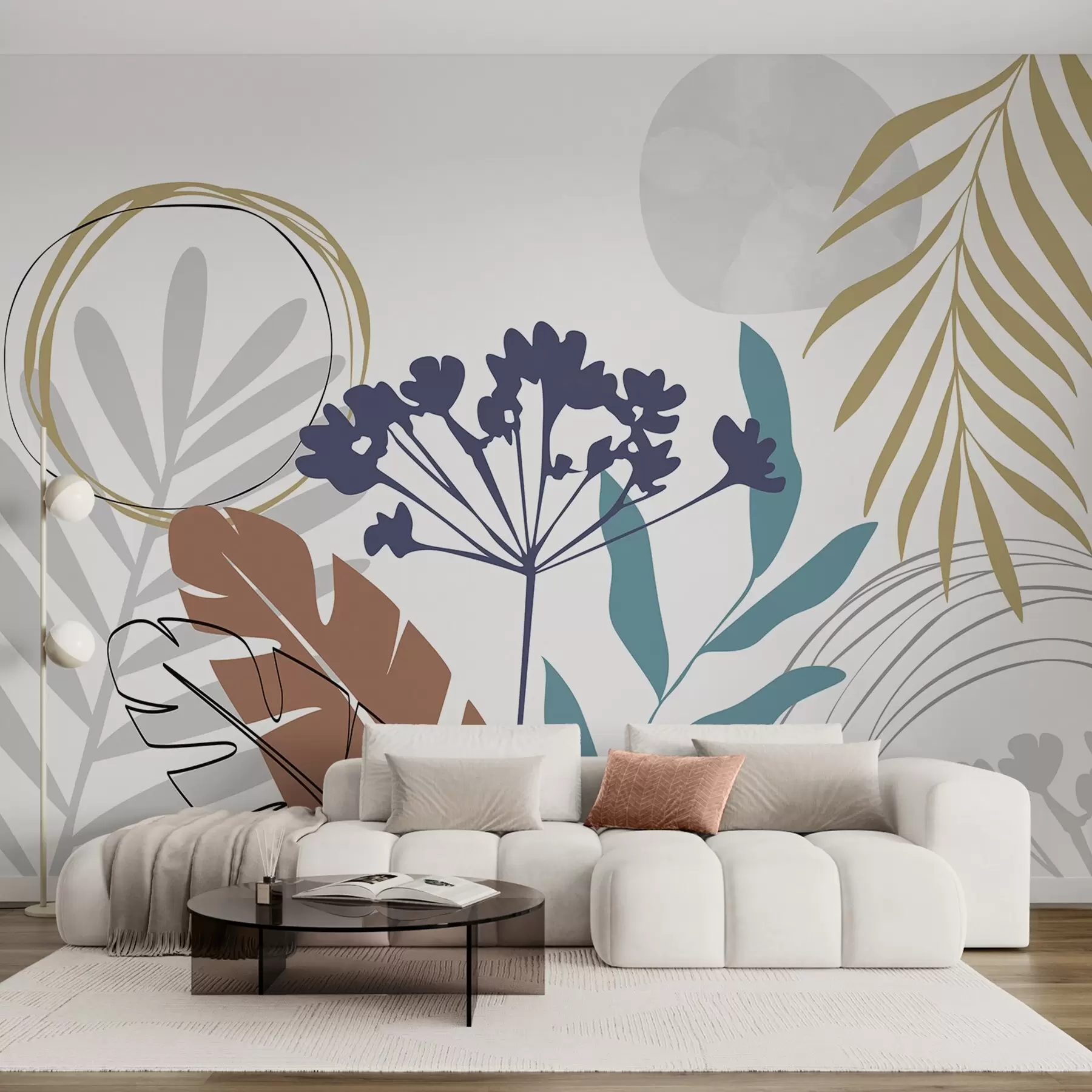 wall murals Abstraction with plants w05400