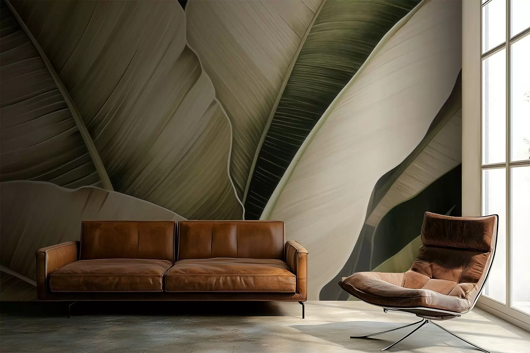 wall murals Banana leaves, long leaves w05403