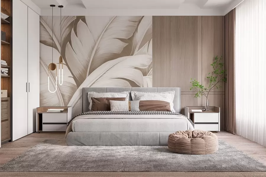 wall murals Large banana leaves w04991