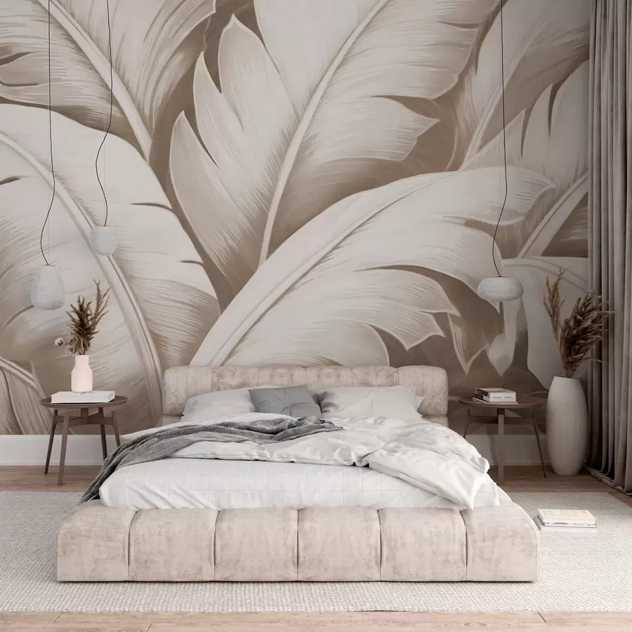 wall murals Large banana leaves w04991