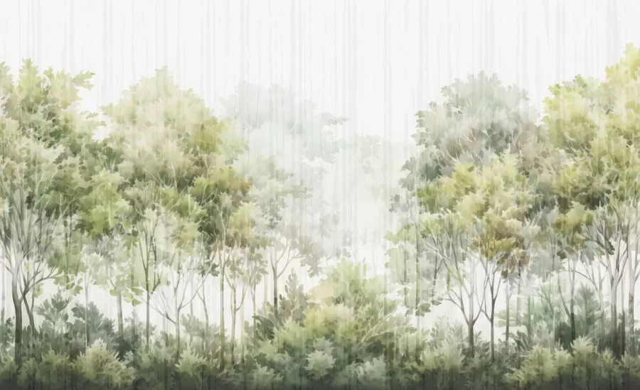 wall murals Leafy forest and lines w05442