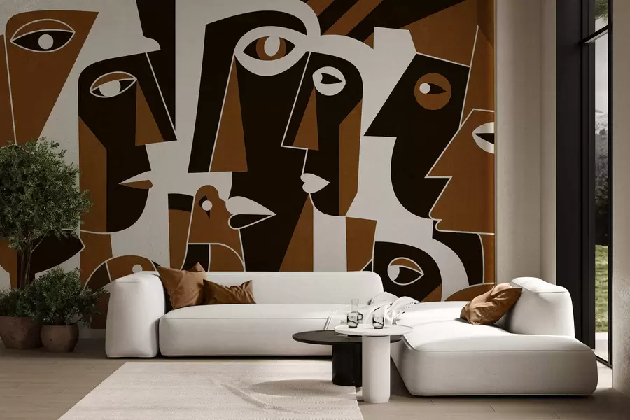 wall murals Faces in african style w05446